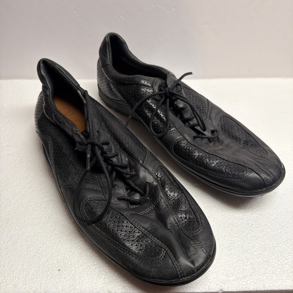 Cole Haan Harrison Black Perforated Leather Bicycle Toe Driving Shoes Sneaker 11